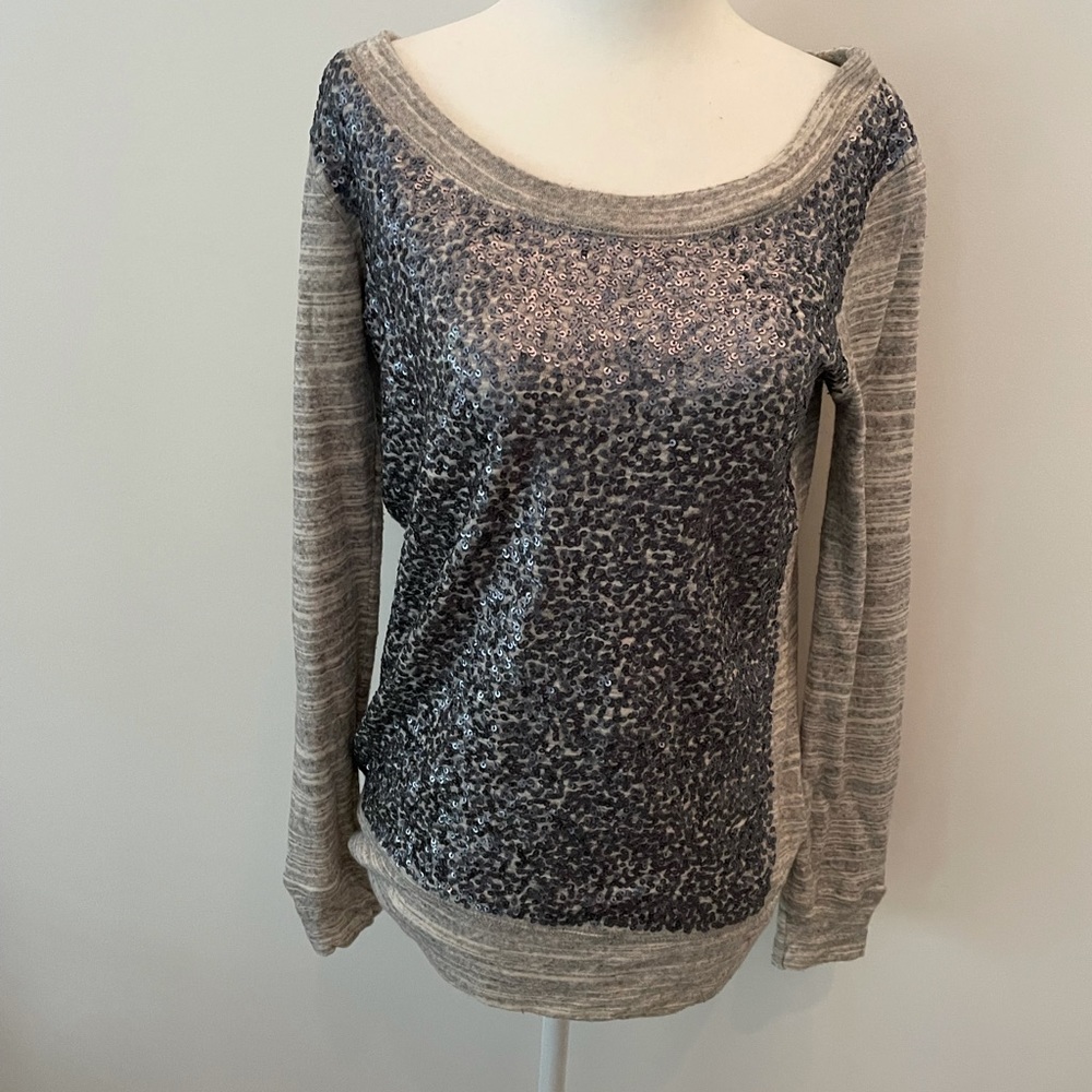 J. Crew Collection Gray Sequin Sweatshirt